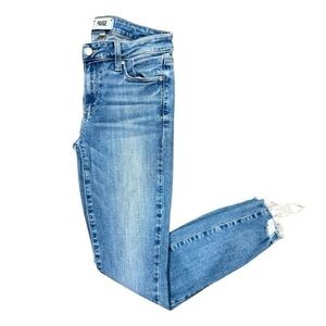 PAIGE Jeans Verdugo Ankle Flo Destructed Light Blue Distressed Denim Jeans 27
